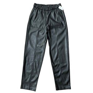 Gap Women's Faux Leather Cropped Pants Black Size XS NEW